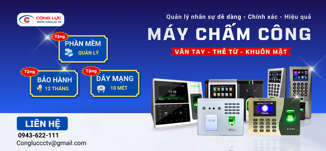 Cộng Lực cung cấp lắp đặt máy chấm công chính hãng, giá rẻ tại Hải Phòng